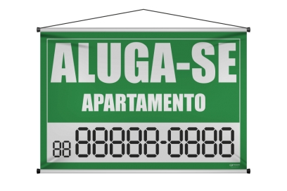 Banner em Lona, Aluga-se, Apartamento, Telefone